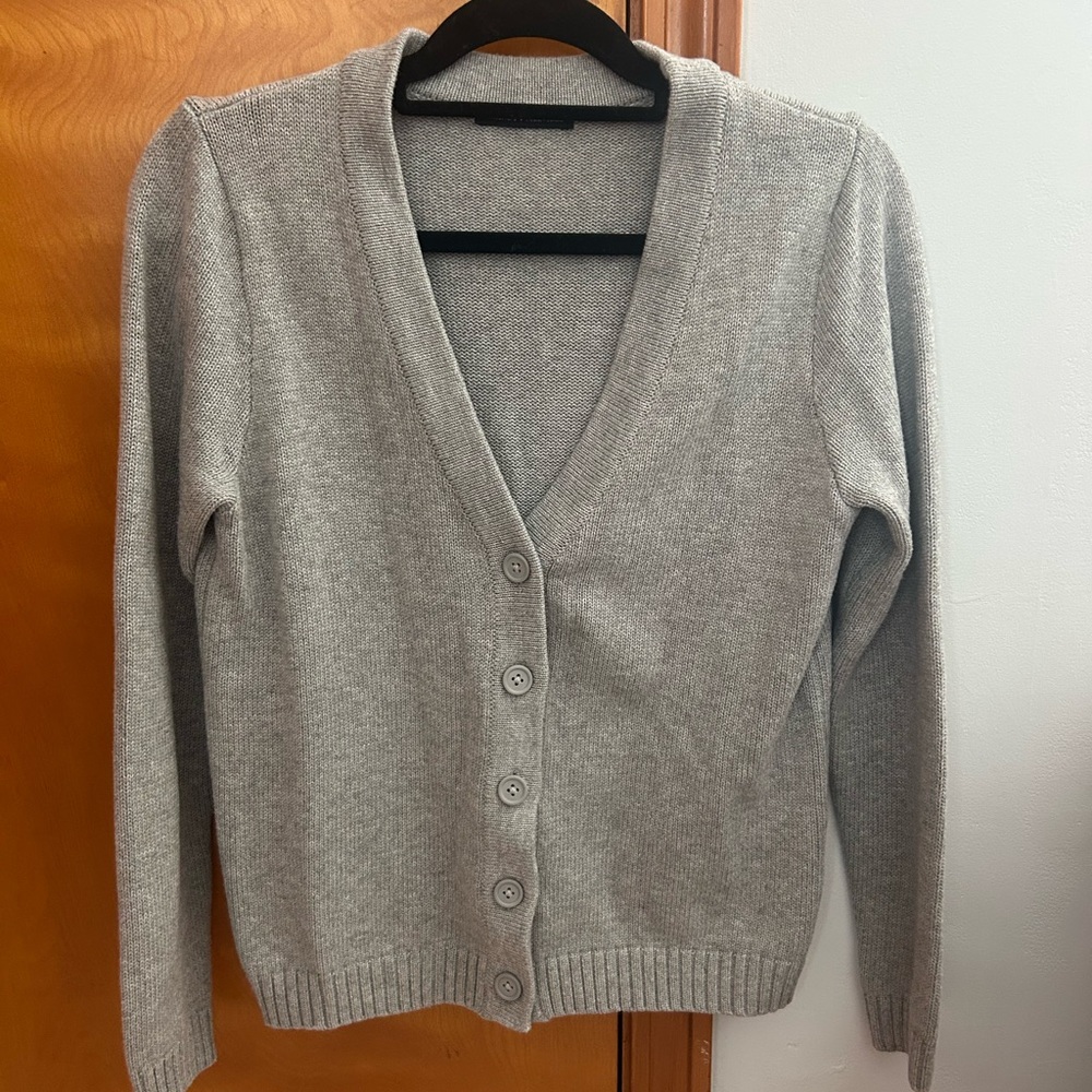 Brandy Melville Light Gray Button-Up Cardigan